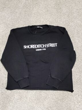 Zara Black Shoreditch Street Logo Crewneck Sweatshirt